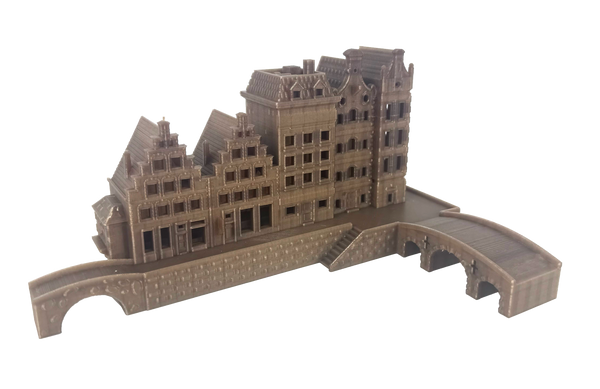 Hemp PLA Filament 3d printed Dutch Architecture by MiniWorld3D