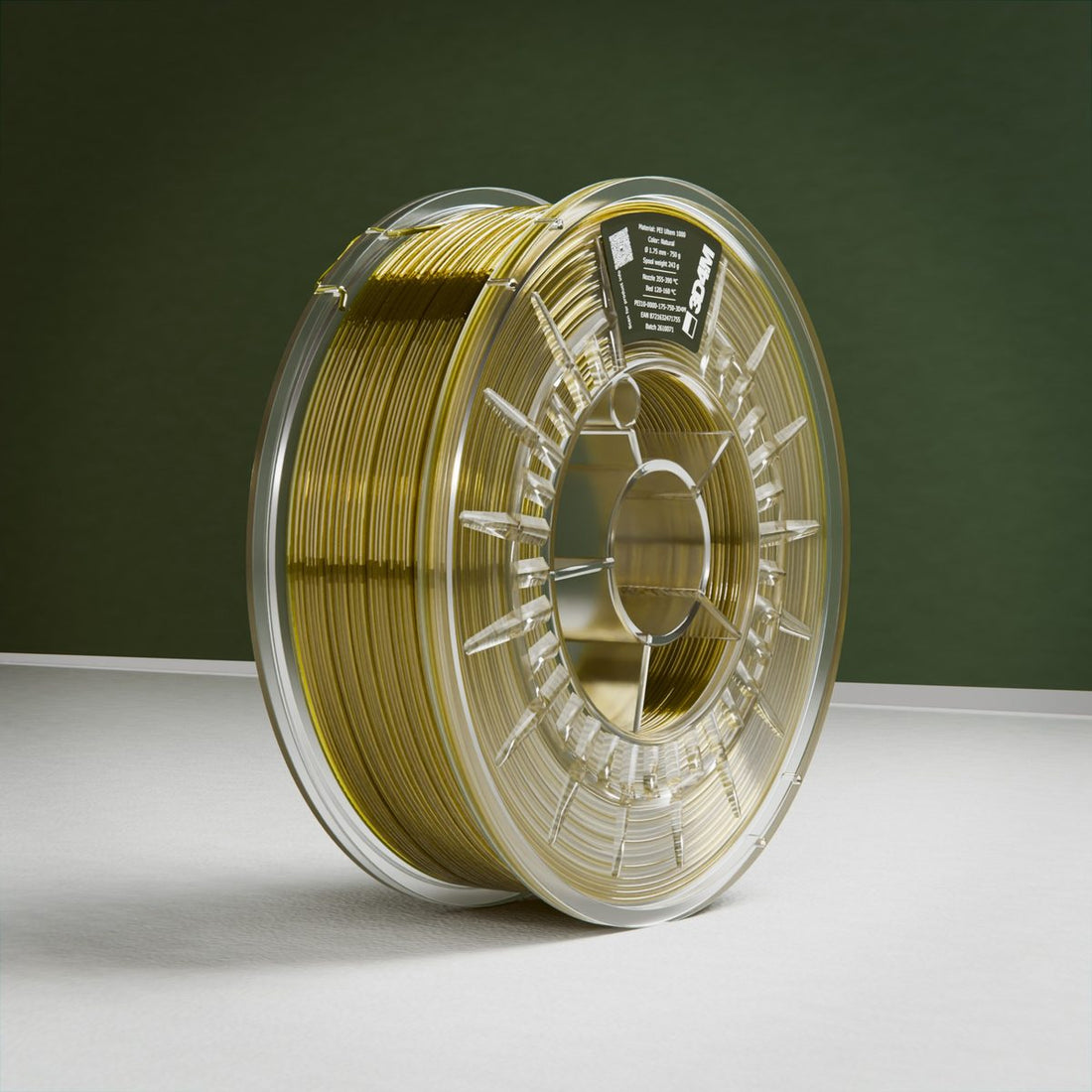 PEI Ultem 1000 Filament, Natural, 750 g, 1.75 mm